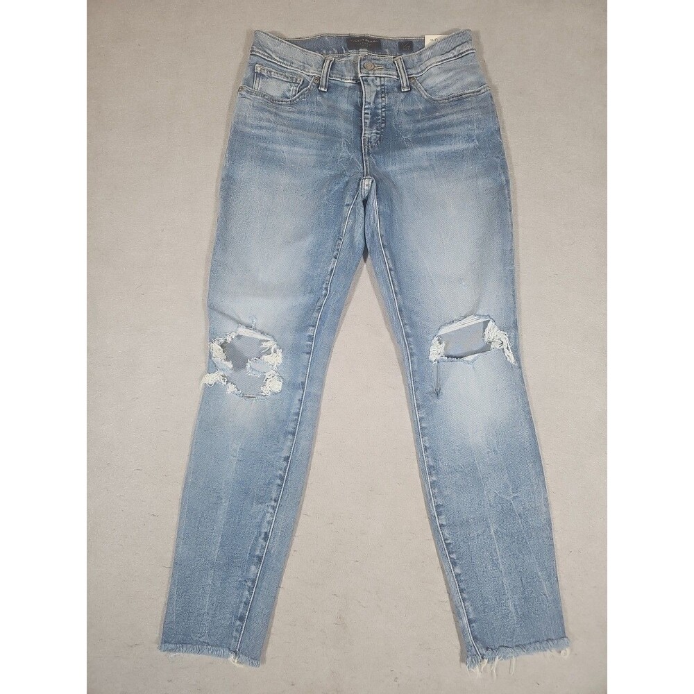 Lucky Brand AVA Mid Rise Skinny Ankle Jeans Womens Size 6/28 New Distressed NWT